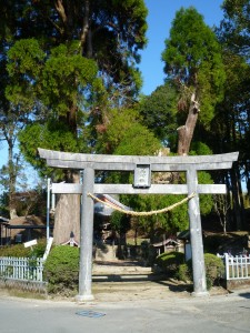 興玉神社の鳥居を道路から撮影。