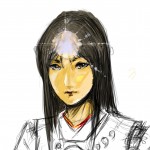 顔の部分だけ下絵の上に色をつけて下書きの戦をつぶしました。