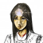 下書きの絵をそのまま生かしてます。
